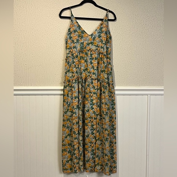 Lush Tropical Floral Spaghetti Strap Maxi Dress size small - Picture 3 of 15